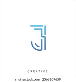 J Creative Latter Logo Design. By Custom Branding Logo. Creative Logo Design. Logo Template. Vector illustration. Modern Design. Monogram Design