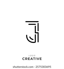 J Creative Latter Logo Design. By Custom Branding Logo. Creative Logo Design. Logo Template. Vector illustration. Modern Design. Monogram Design