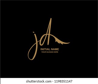 J D Initial Handwriting Logo Template