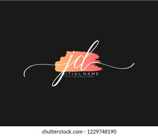 J D Initial handwriting logo vector