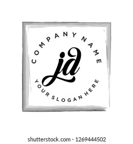 J D Initial handwriting logo vector