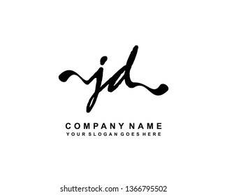 J D Initial Handwriting Logo Template