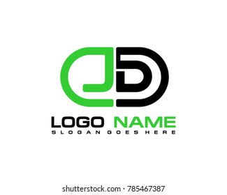 J D initial logo template vexctor