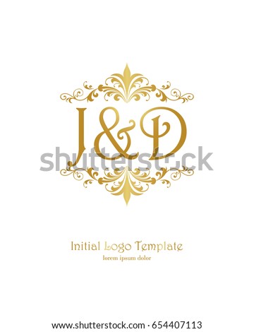 j d initial wedding logo template stock vector royalty free