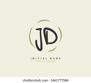 J D JD Beauty vector initial logo, handwriting logo of initial signature, wedding, fashion, jewerly, boutique, floral and botanical with creative template for any company or business.