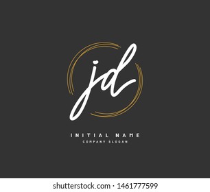 J D JD Beauty vector initial logo, handwriting logo of initial signature, wedding, fashion, jewerly, boutique, floral and botanical with creative template for any company or business.