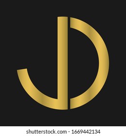 J , D , JD , DJ letter logo design and monogram logo