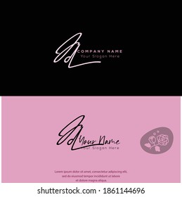 
J D JD Initial letter handwriting and signature logo. Beauty vector initial logo .Fashion, boutique, floral and botanical
