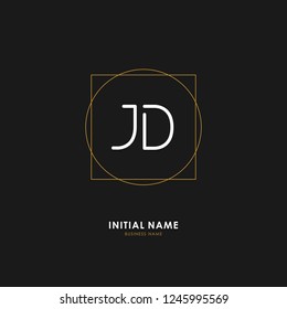 J D JD Initial logo letter with minimalist concept. Vector with scandinavian style logo.
