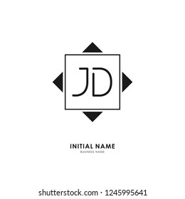 J D JD Initial logo letter with minimalist concept. Vector with scandinavian style logo.