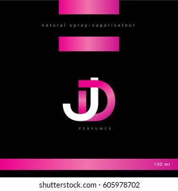 J & D Letter logo design with packaging design vector template