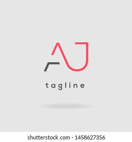 A & J Double letter logo vector design template