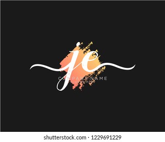 J E Initial handwriting logo vector