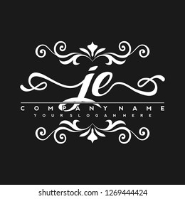 J E Initial handwriting logo vector