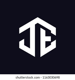 J E Initial letter hexagonal logo vector