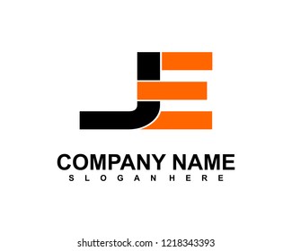 J E Initial logo template vector