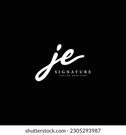 J, E, JE Initial letter handwritten and signature vector image logo