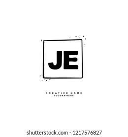 J E JE Initial logo template vector