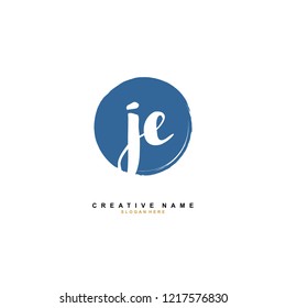 J E JE Initial logo template vector