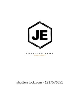 J E JE Initial logo template vector