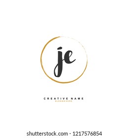 J E JE Initial logo template vector