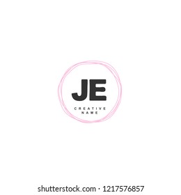 J E JE Initial logo template vector