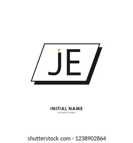 J E JE Initial logo letter with minimalist concept. Vector with scandinavian style logo.