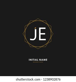 J E JE Initial logo letter with minimalist concept. Vector with scandinavian style logo.