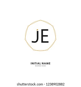 J E JE Initial logo letter with minimalist concept. Vector with scandinavian style logo.