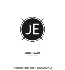 J E JE Initial logo letter with minimalist concept. Vector with scandinavian style logo.