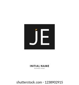 J E JE Initial logo letter with minimalist concept. Vector with scandinavian style logo.