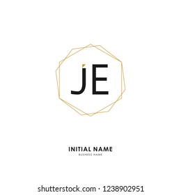 J E JE Initial logo letter with minimalist concept. Vector with scandinavian style logo.