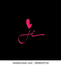 j e je initial logo handwriting template vector