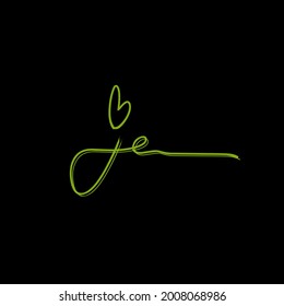 j e je initial logo handwriting template vector