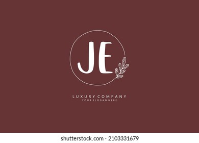 J E JE logo, Initial lettering handwriting or handwritten for identity. Logo with signature and hand drawn style.