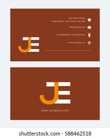 J & E Letter logo design vector element