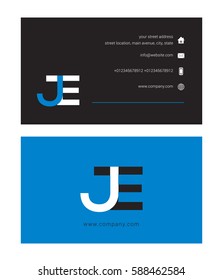 J & E Letter logo design vector element