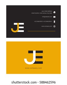 J & E Letter logo design vector element