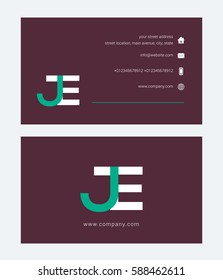 J & E Letter logo design vector element