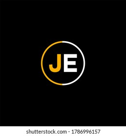 J E letter logo emblem design 