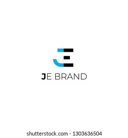 J, E letters vector logo