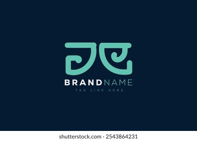 Design dos logotipos J e E. JE abstract Letters Logo Monogram (em inglês). Este design de logotipo é o processo de criação de um símbolo visual que representa uma marca, empresa ou indivíduo.