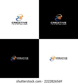 J and E logo, initial j and e logo, J E round design, hair conditioner logo. blue and orange, round circular logo. strong and creative.