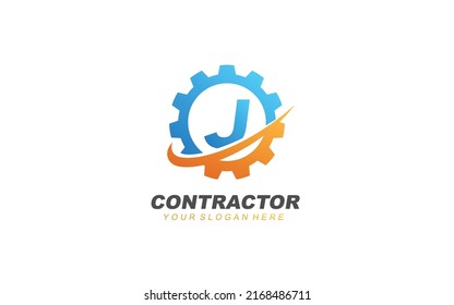 J Engineering logo design inspiration. Vector letter template design for brand.