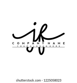 J F Initial handwriting logo vector