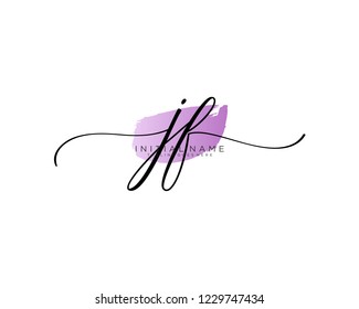 J F Initial handwriting logo vector