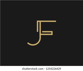 J F Initial logo template vector