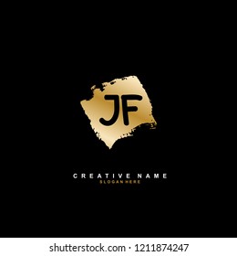 J F JF Initial abstract logo concept vector