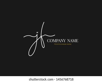 J F JF Initial handwriting logo design with circle. Beautiful design handwritten logo for fashion, team, wedding, luxury logo.