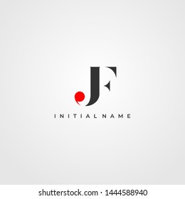 J & F / JF logo initial vector mark. Initial letter J and F JF logo. JF Initial name logo.